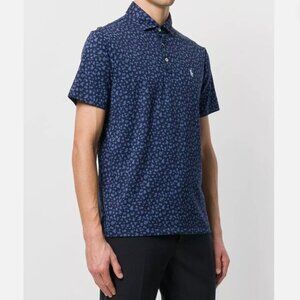 Polo Ralph Lauren Floral Pony Tropical Print Polo Shirt Blue Custom Slim Fit